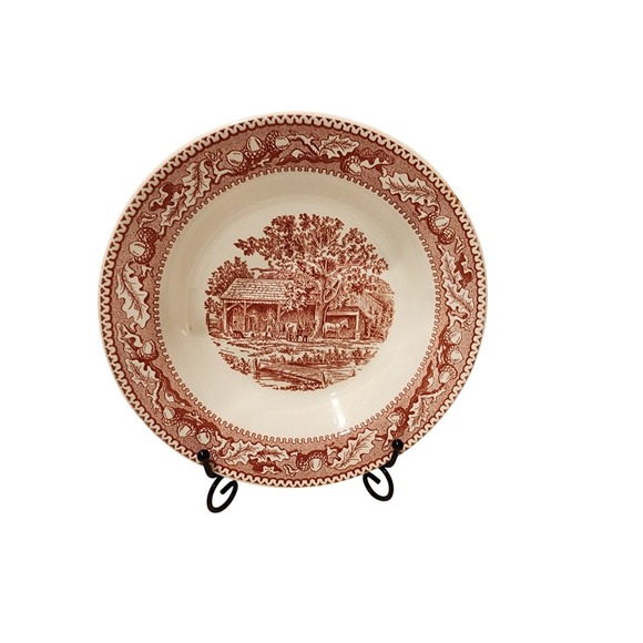 Vintage Royal Memory Lane Tonquin Red Scenic Bowl Set, Countryside, 5 Pcs - Picture 3 of 11